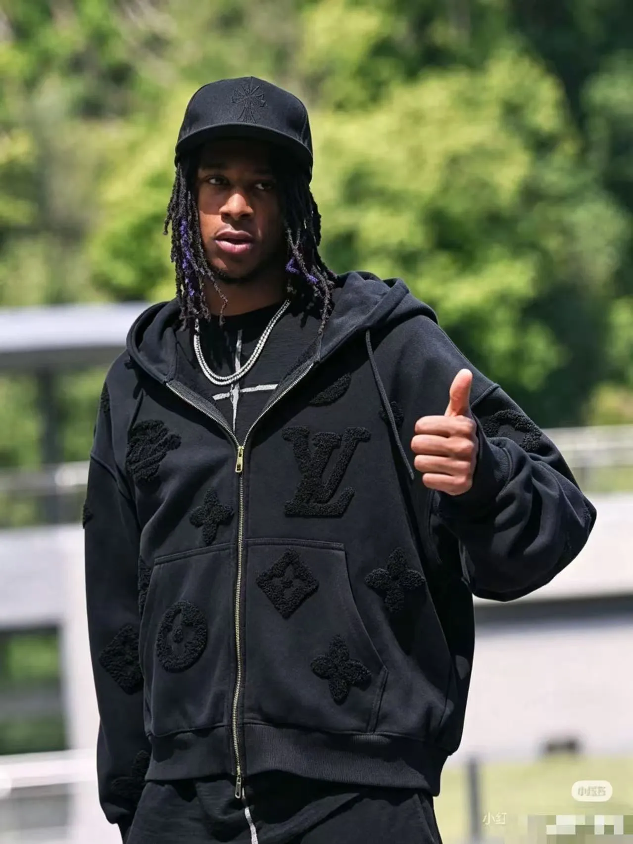 Louis Vuitton/Louis Vuitton towel logo zipper hooded sweatshirt jacket